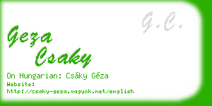 geza csaky business card