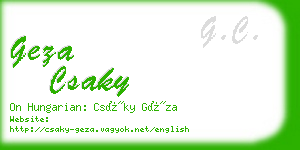 geza csaky business card